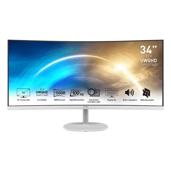 MSI PRO MP341CQW (VA 2K 100Hz Curved Speaker)
